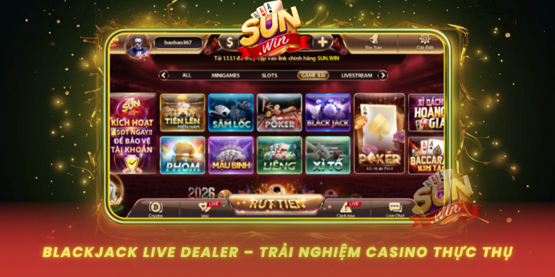 Blackjack Live Dealer Trai Nghiem Casino Thuc Thu