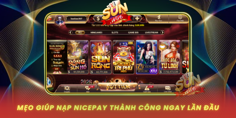 Meo Giup Nap Nicepay Thanh Cong Ngay Lan Dau