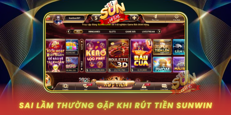 Sai Lam Thuong Gap Khi Rut Tien Sunwin