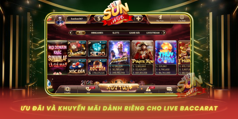 Uu Dai Va Khuyen Mai Danh Rieng Cho Live Baccarat