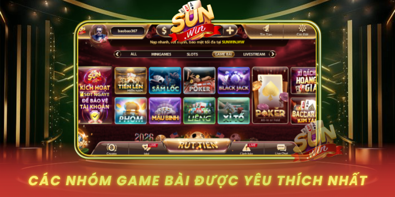 Cac Nhom Game Bai Duoc Yeu Thich Nhat