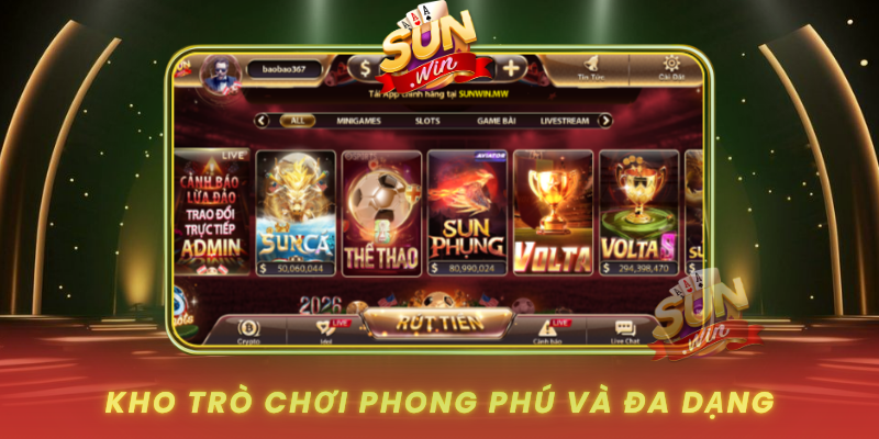 SUNWIN – Cổng Game Giải Trí Trực Tuyến Đáng Trải Nghiệm 8 Kho Tro Choi Phong Phu Va Da Dang